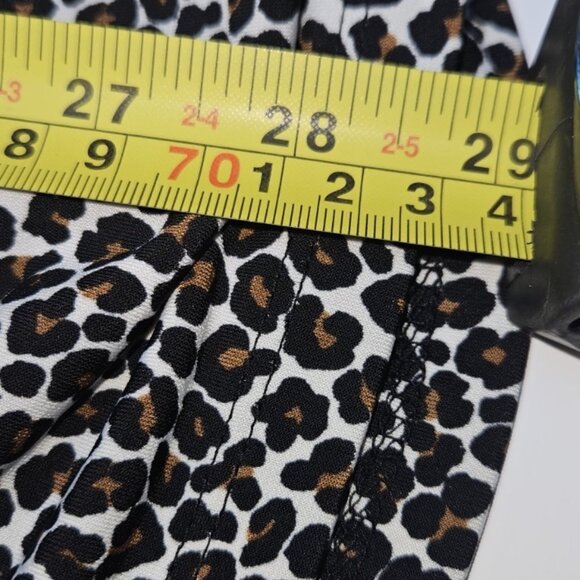 MICHAEL Michael Kors Leopard Short Sleeve Turtleneck Top Brown Black Sz 2XL - Picture 6 of 6